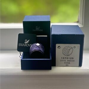 Original Swarovski Nirvana Cocktail Ring Purple Velvet Size 55 (US ring 6.5)